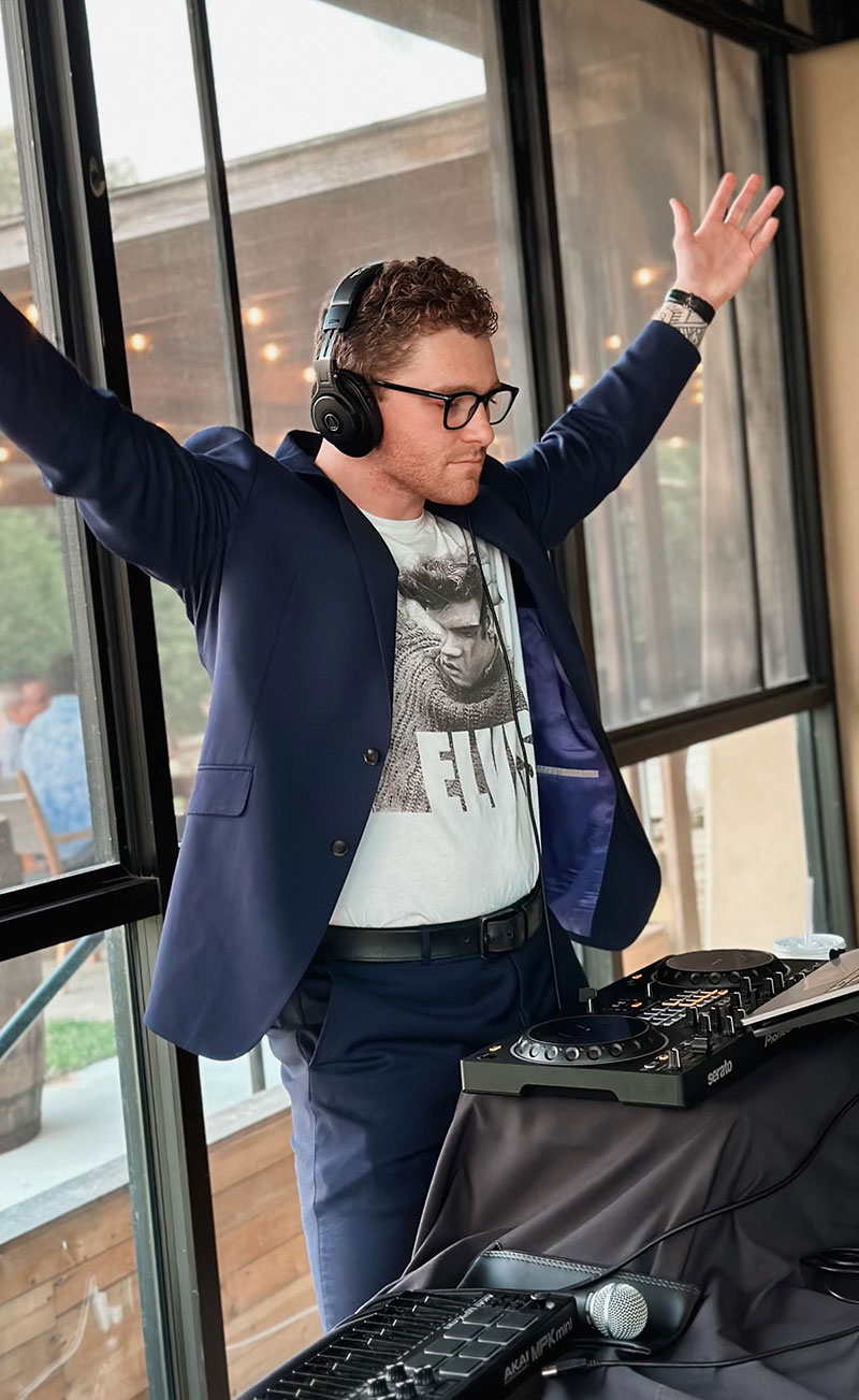 Nourse DJ'ing at an event